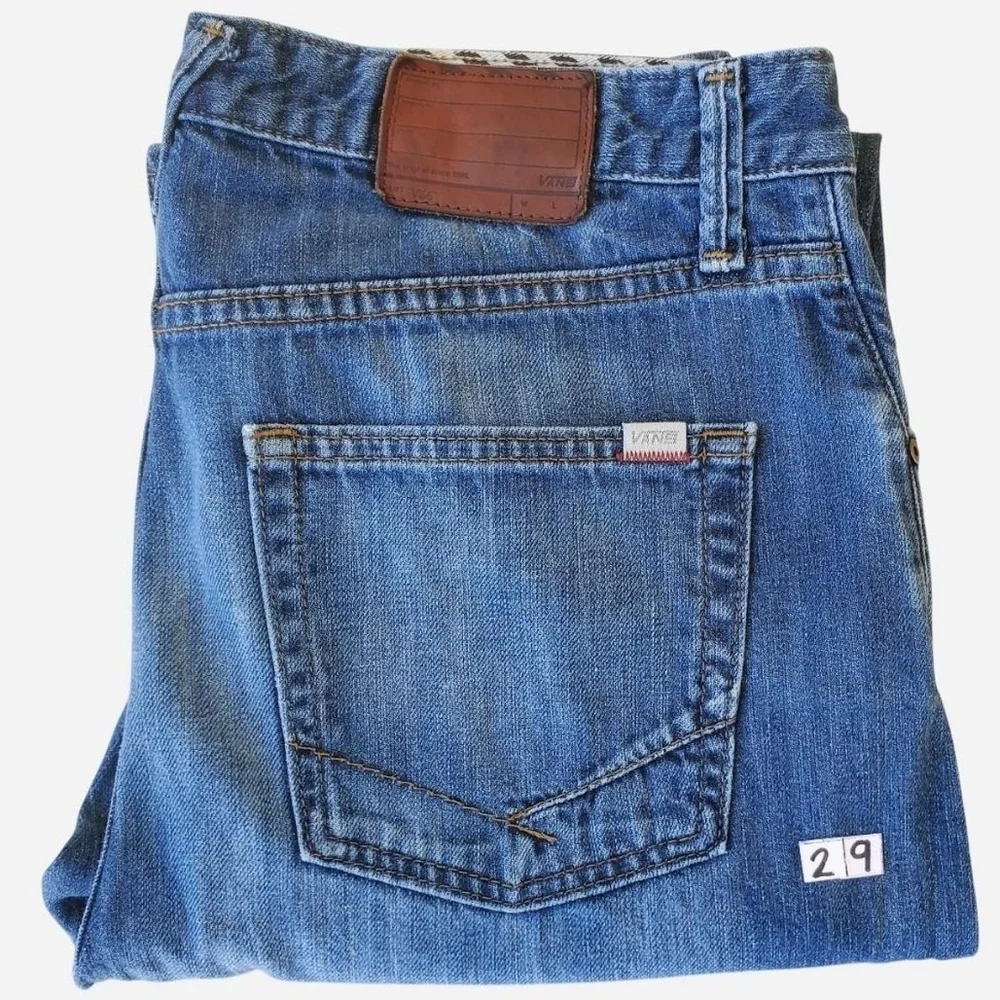 Vans "Off The Wall" Dennim Blue Jeans With A Faded Look - Picture 9 of 9